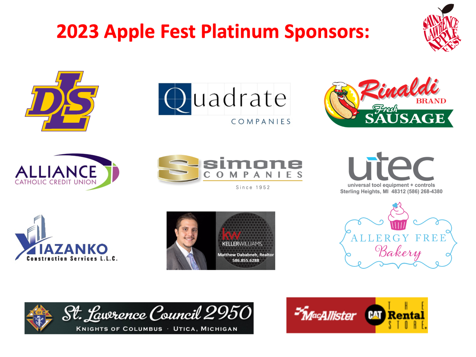 Sponsors Apple Fest 2024